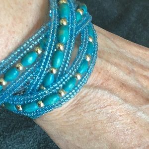 Turquoise and beads bracelet multi strand.